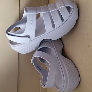 CROCS Baby Blue (Dreamscape) Platform Fisherman Sandal Men 9 Women 11